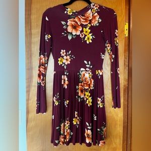 Burgundy floral dress